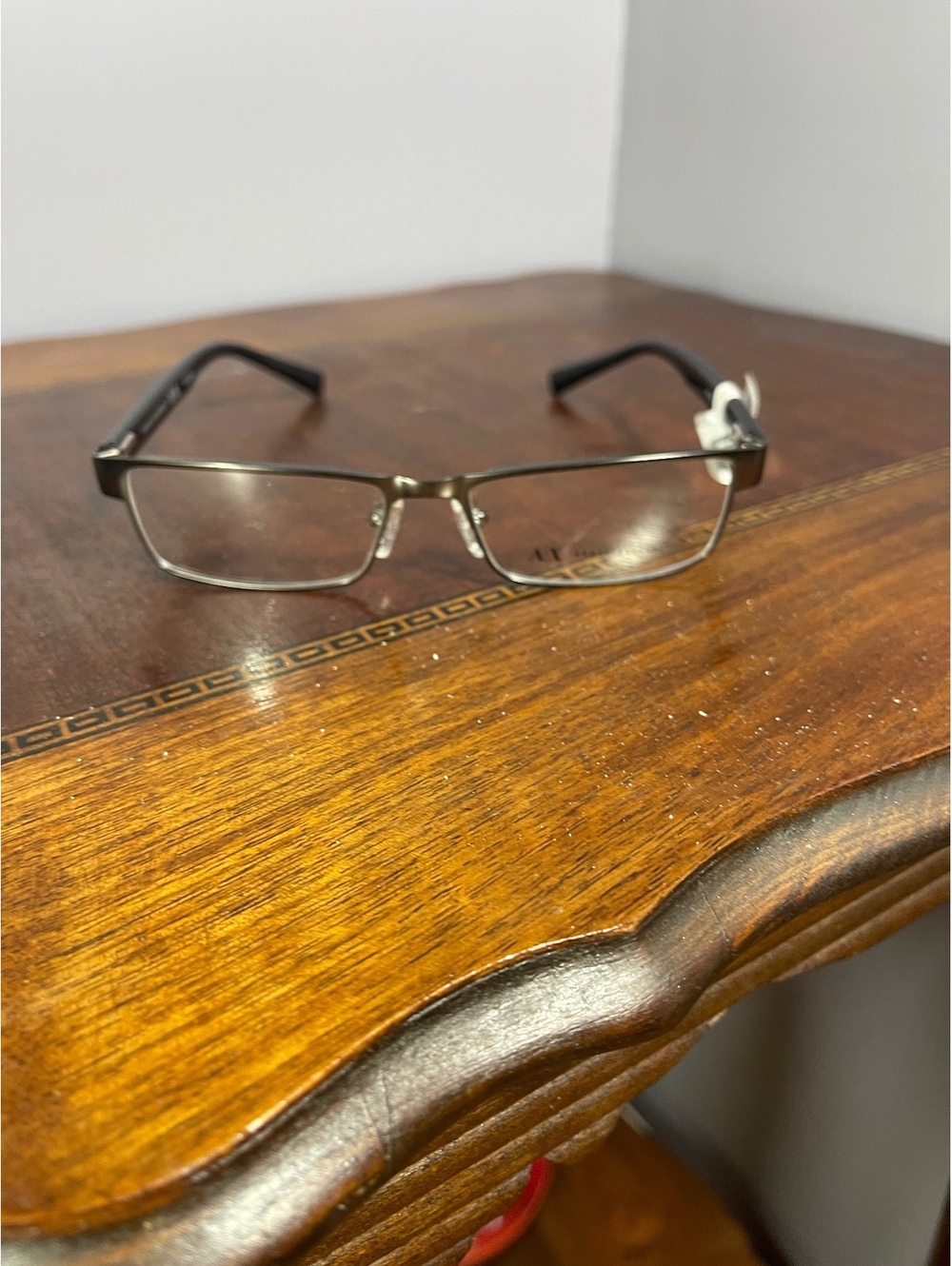 Armani Exchange Men's Rectangular Eyeglasses with Black Carbon Fiber Temples